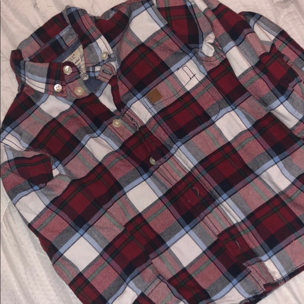 Plaid kids 18m button down long sleeve H&M